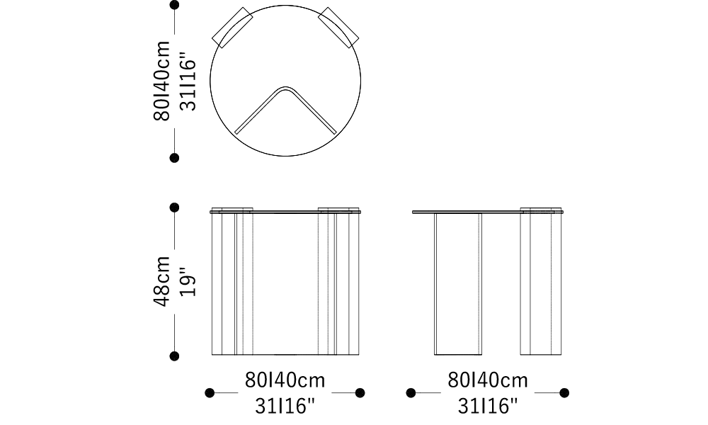 Image of the main dimensions of the product